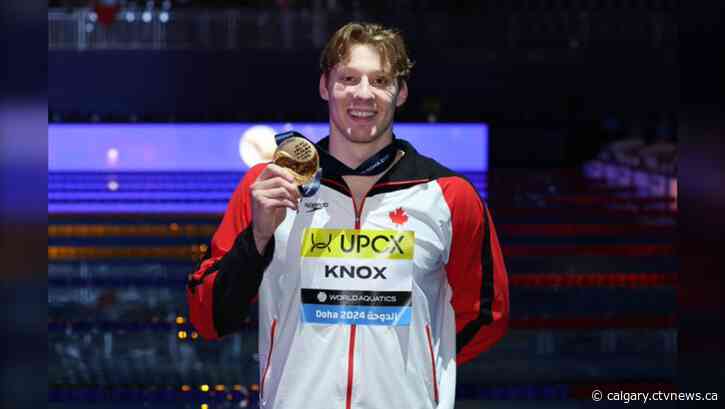 Okotoks swimmer Finlay Knox wins gold at World Aquatics Championship
