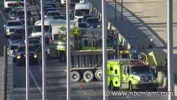 Dump truck crash causes delays on Turnpike in Miami-Dade