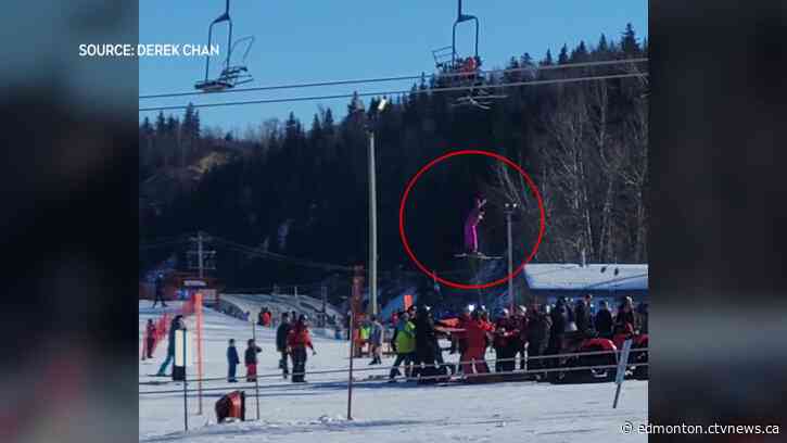 Caught on camera: Child caught by staff after drop from chairlift at Edmonton ski hill