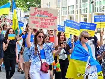 Ukrainer in Jena für Frieden und Freiheit