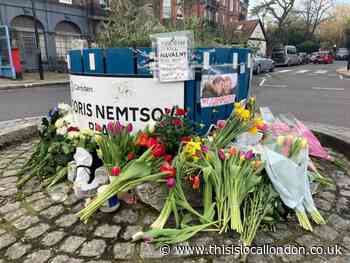 Flowers for Alexei Navalny laid at Nemtsov Place, Parliament Hill
