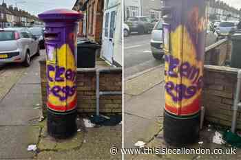 Dartford postbox painted like crème egg in criminal damage’ spree
