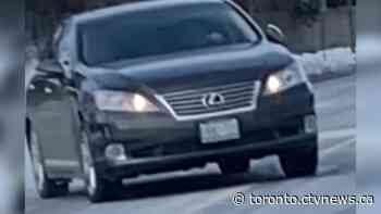 Police searching for man who allegedly mounted sidewalk in Markham with Lexus, struck another man