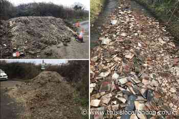 Horton Kirby School Lane Dartford closed after fly-tipping