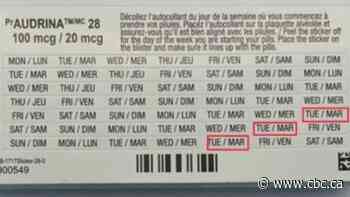 Audrina 28 birth control pill stickers misprinted in some lots, Health Canada says
