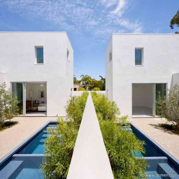 Inaba Williams creates mirrored stucco-clad residences in California