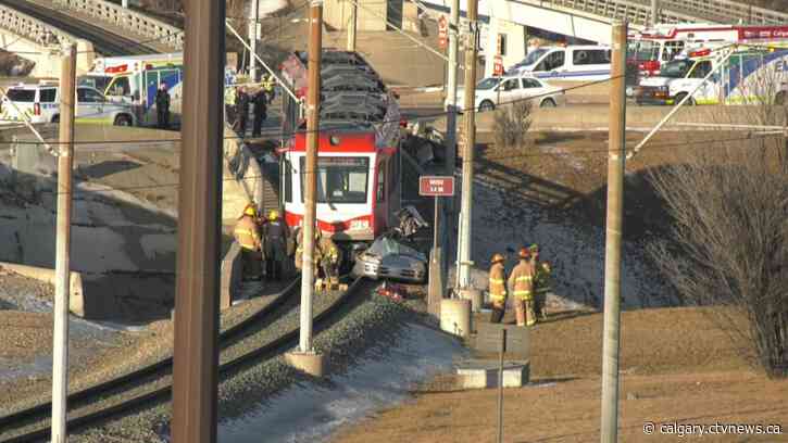 Driver suffers critical injuries after crash with Calgary CTrain