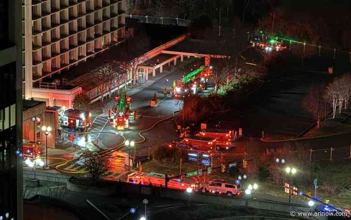 JUST IN: Fire at former Key Bridge Marriott prompts large ACFD response
