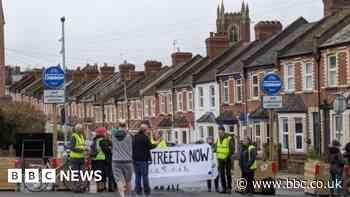 'Human bollards' block vehicles from Exeter buses-only road
