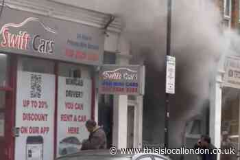 London Fire Brigade tackle blaze at Kilburn takeaway