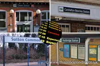 Sutton train stations with most delayed and cancelled trains