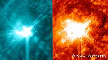 Powerful twin solar flares erupt from sun as cell phone outages spike across US (video)