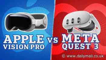 It's seven times more expensive, but is Apple's $3,500 Vision Pro really THAT much better than Meta's $500 Quest headset? DailyMail.com puts both to the test