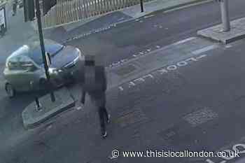 The moment 'reckless' driver just misses man in Stratford