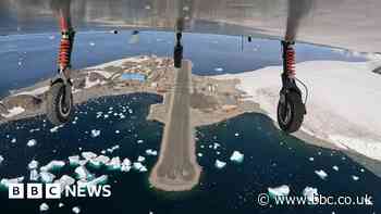 Moment giant Antarctica drone takes off