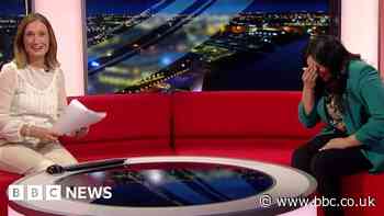BBC weather reporter reacts after viral slip-up
