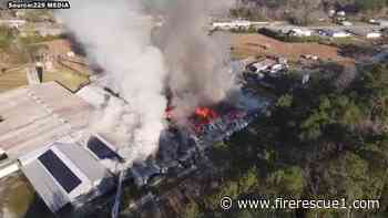 FFs from 3 Ga. counties battle manufacturing plant blaze