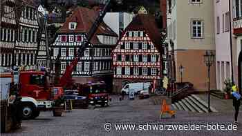 Einsatzkräfte vor Ort: Feuerwehr am Calwer Rathaus im Einsatz