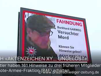 Fahndung nach dem RAF-Trio bei „Aktenzeichen XY“: 250 Hinweise