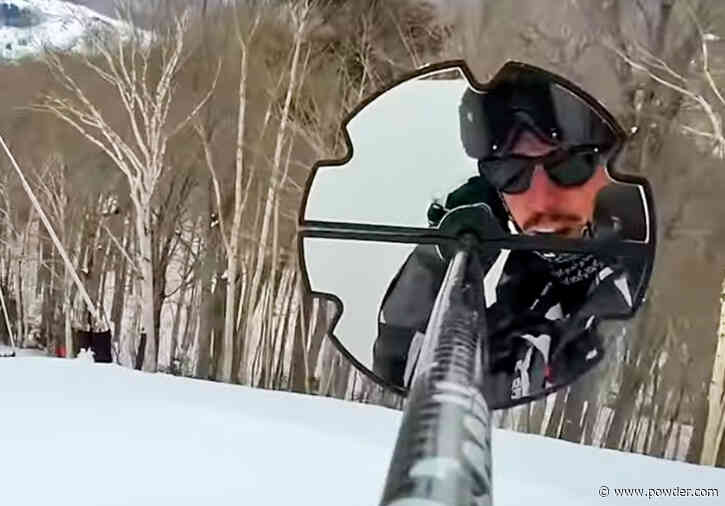 Skier Invents Rear-View Ski Pole Attachment