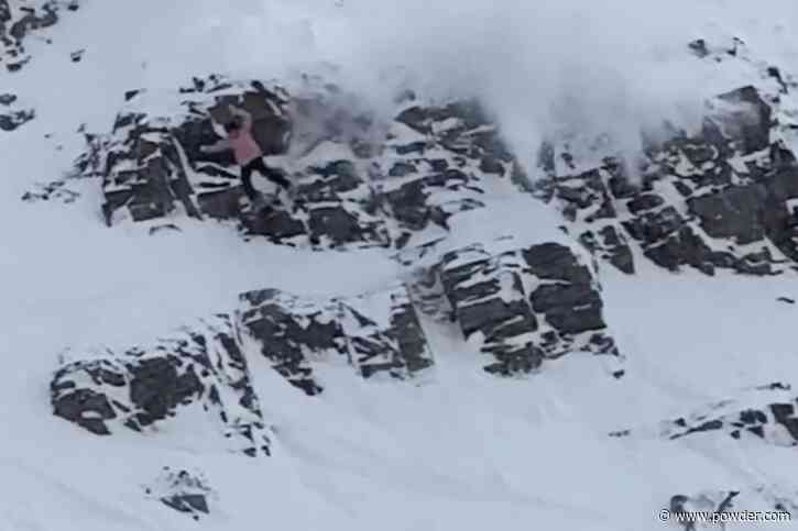 Skier Narrowly Avoids Disaster As She Tumbles Over Cliffs And Rocks During Competition