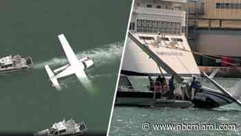 7 rescued after seaplane lands on its side in Biscayne Bay near PortMiami
