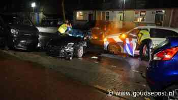 Achtervolging eindigt na crash, fietser gewond geraakt