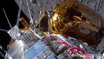 Private US spacecraft is on its side on the moon with some antennas covered up, the company says