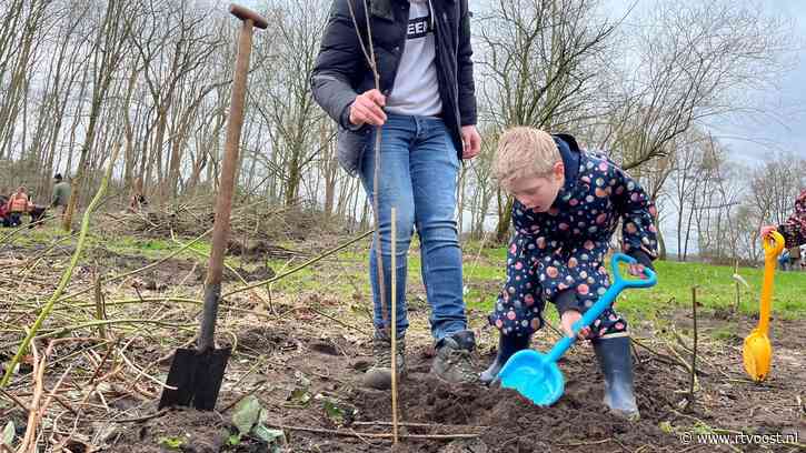 Tientallen helpen mee om nieuw bos te creëren op voormalige vuilnisbelt bij Ommen