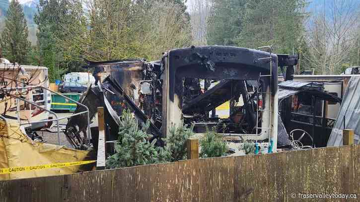 Trailers burn overnight in the Chilliwack River Valley