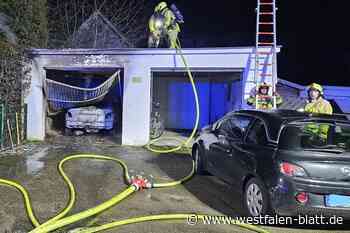 Pkw bei Garagenbrand in Bad Oeynhausen zerstört