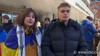 Hundreds rally in Kitchener to mark 2nd anniversary of Russian invasion of Ukraine