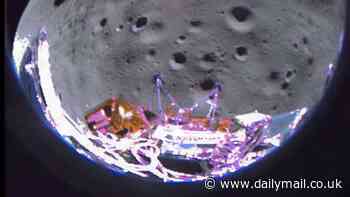 Final image of the moon from US's ill-fated lunar lander... before the mission went 'sideways': Odysseus craft is set to be switched off tomorrow after it tipped over on touchdown