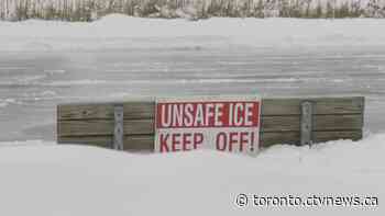 Obey warning signs, say police, after 2 teens fall through frozen Ajax pond