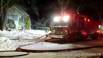 Saskatoon firefighters on the scene for blaze in boarded-up home