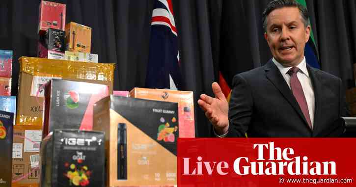 Australia politics live: government aiming to outlaw sale of vapes from 1 July, Butler says; RBA scuffle brewing