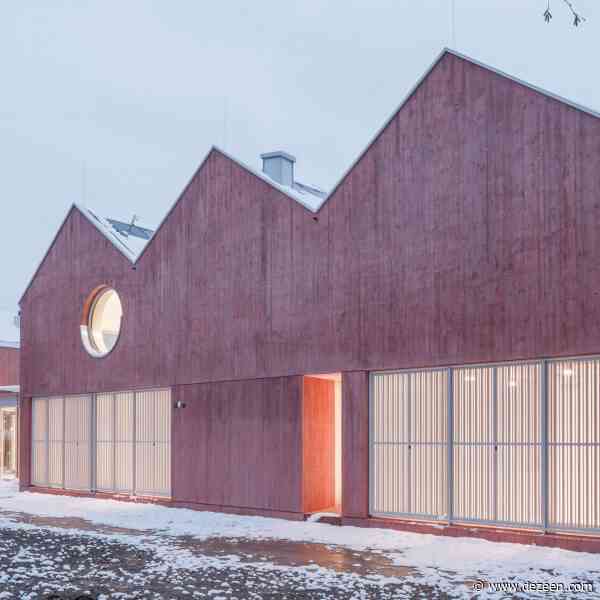 Steiner Architecture finishes sculptural Clinic in Anif with wood-textured red concrete