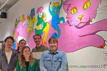 Finse artieste Vaula (33) tovert kleedkamers van winkel om tot kleurrijk kunstwerk