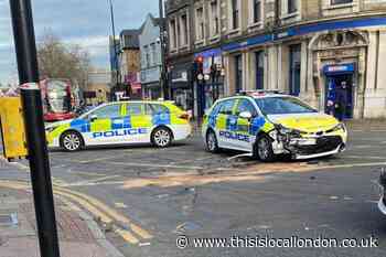 Police car damaged in Romford Road Manor Park crash