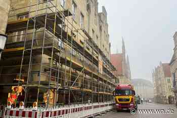 Gerüstaufbau am Prinzipalmarkt: Petzhold-Haus wird saniert