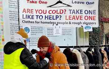 Highbury Roundhouse pop-up racks of free winter clothing