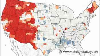 America's UFO hotspots revealed in new map that shows nearly 100,000 sightings spanning two decades ... is YOUR hometown in the 'red zone?'