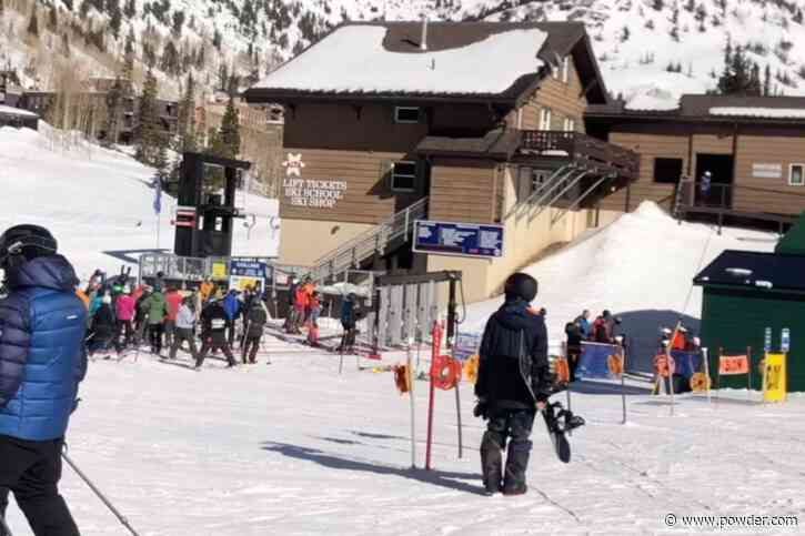 Snowboarder Attempts To Ride Alta Ski Area