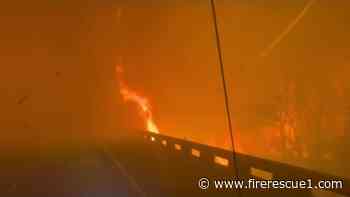 Texas FFs drive through flames during wildfire