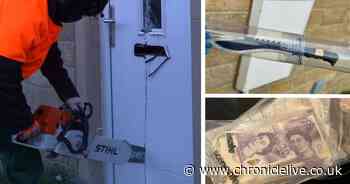 Drugs, cash and 'Zombie' knife recovered during organised crime raids on three North East houses