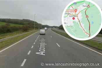 Traffic building on A56 in Huncoat after crash