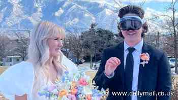 Software engineer wears $3,500 Apple Vision Pro to his WEDDING - and his bride looked disgusted