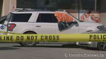 One dead after being shot while travelling in vehicle in Rexdale plaza parking lot