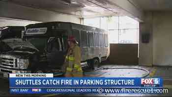 Li-ion battery fire destroys shuttle buses in San Diego airport parking garage