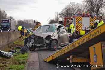 Hiddenhausen: Frau nach Unfall auf der A30 in Lebensgefahr